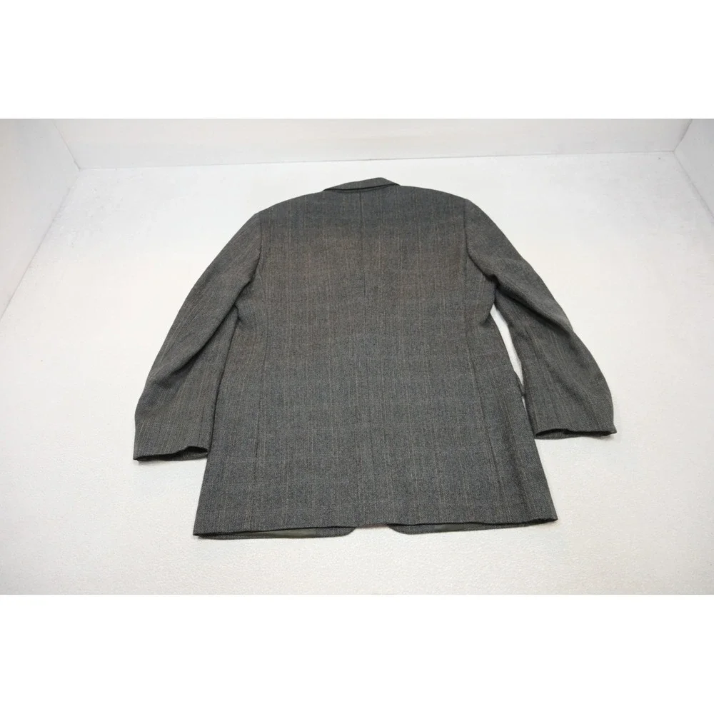 Jos. A. Bank Blazer Mens 43L Grey Herringbone Pinstripe Wool Blend Two Button